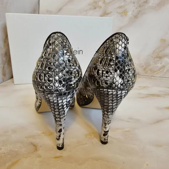 Calvin Klein Karinah Snake Print Heels with Cutouts, Size 7 - Picture 3 of 7